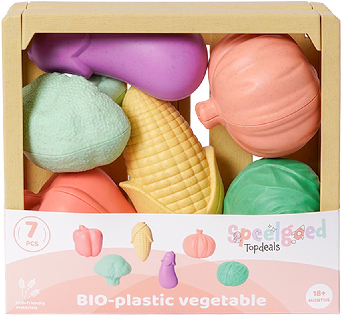 Speelgoedtopdeals - BIOplastic Groentetray 7-delig - Duurzaam Speelgoed