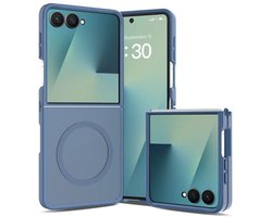 Hoesje voor Samsung Galaxy Z Flip 8 – Hybrid Back Cover - Compatible met MagSafe – Schokabsorberend TPU & Hard PC – Matte Semi Transparante Beschermhoes Blauw