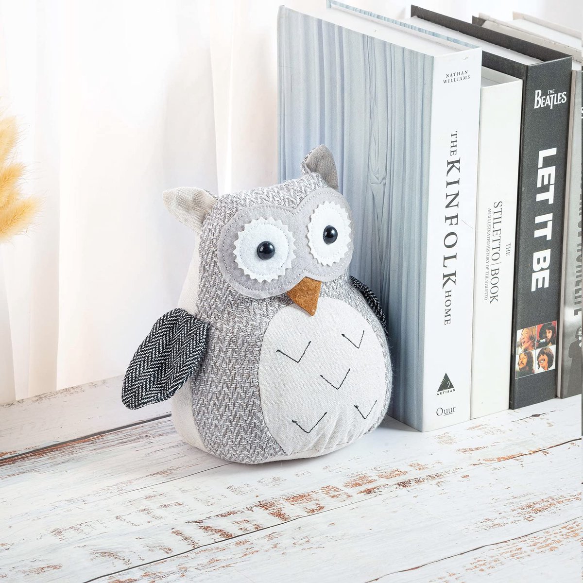 Decoratieve Deurstopper - Dieren Deurstopper - Deur Open Houden - Verzwaarde Stoffen Dieren - 18x12x23.5cm - Uil