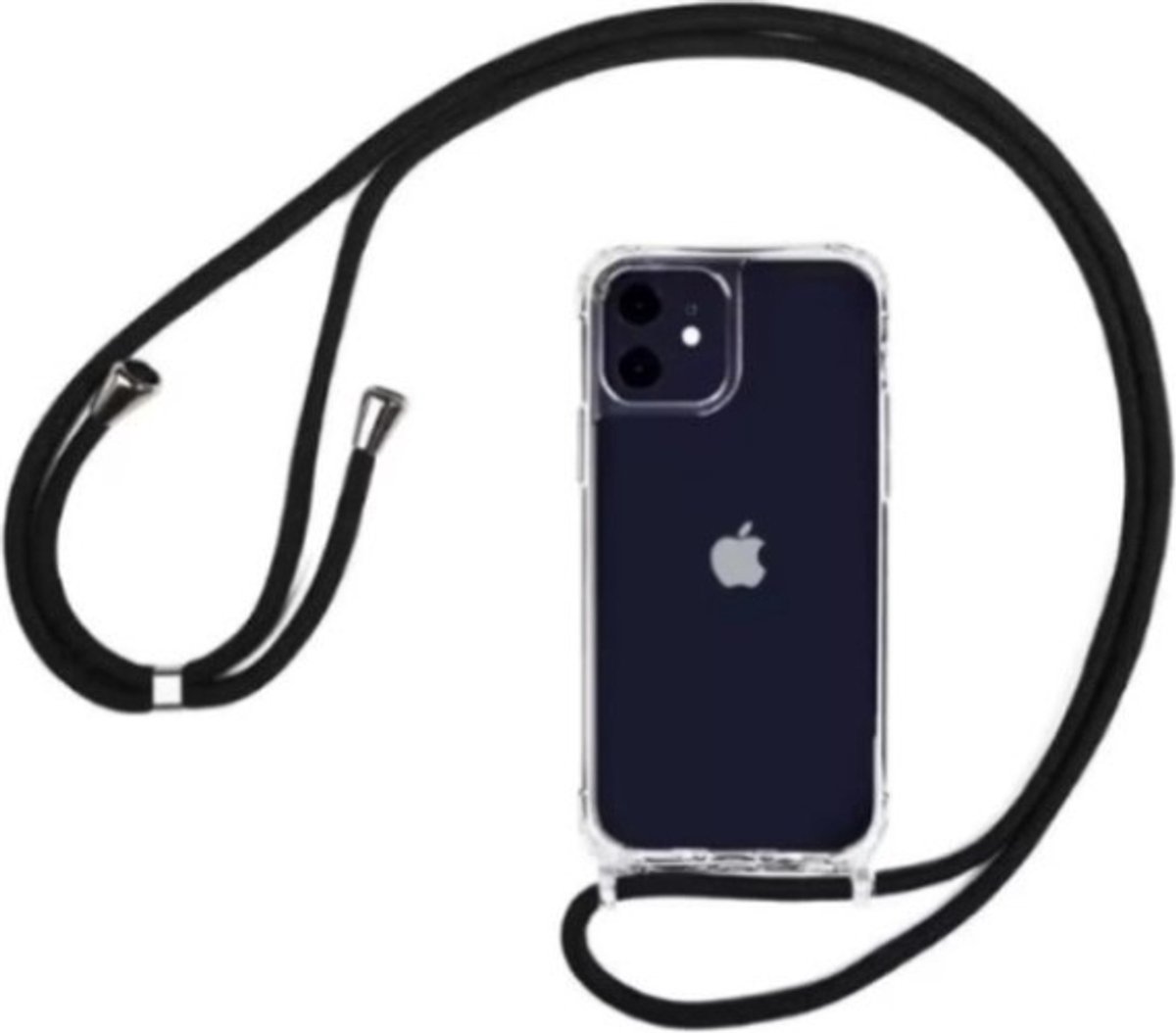 Hoogwaardige Anti Shock Doorzichtig Siliconen Backcover met Koord - Geschikt voor iPhone 7/8/ iPhone SE (2020 / 2022) - Transparant
