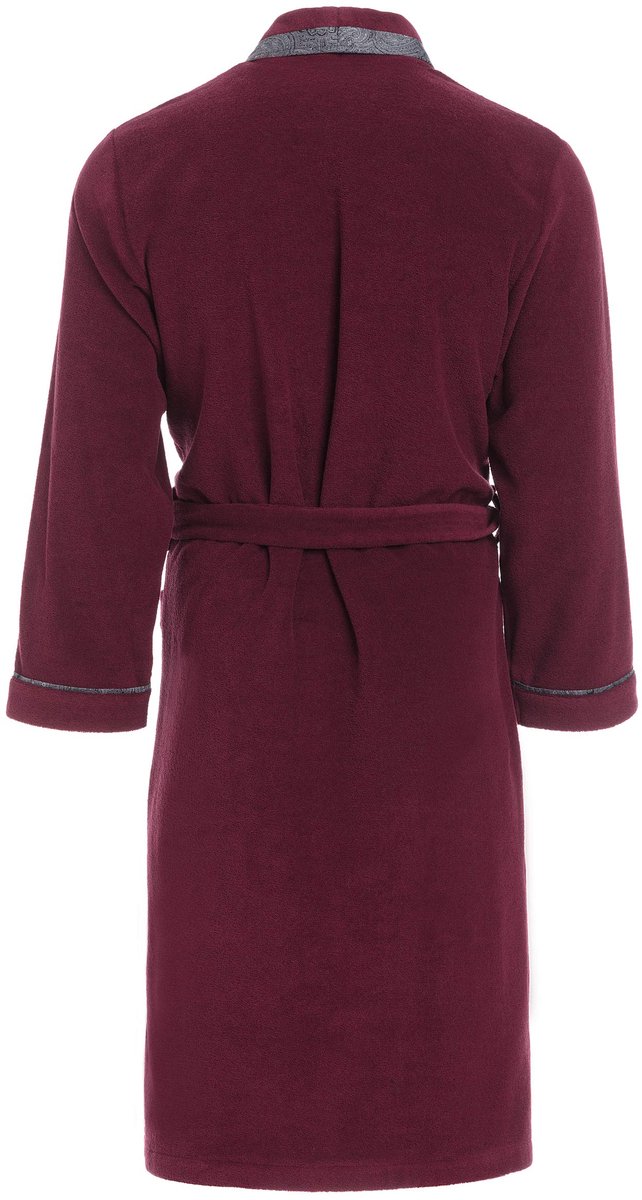SnelShoppen - Revise RE-400 Badjas Heren, Elegante Ochtendjas, Warm Bordeauxrood, 3XL, Perfect voor Thuis en Ontspanning