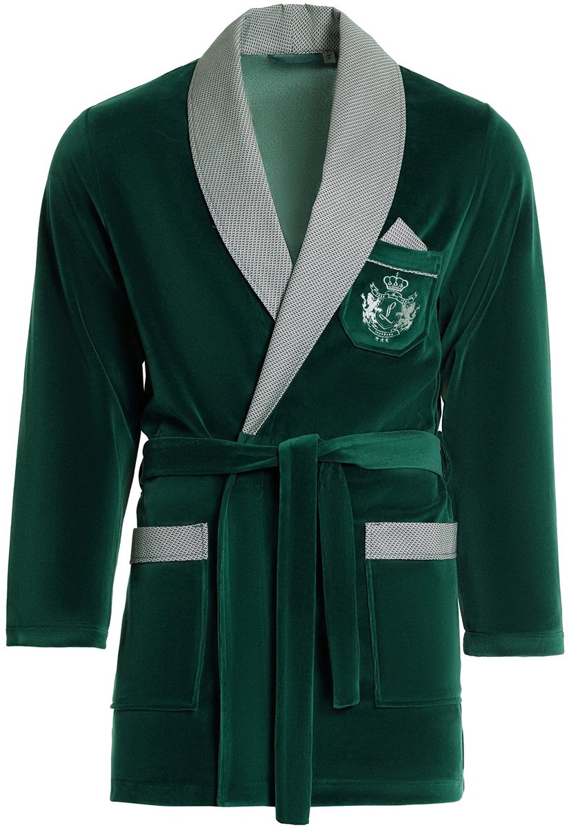 SnelShoppen - Korte Ochtendjas Heren, Velours Badjas Elegant Groen 4XL - Comfortabele Huisjas Voor Thuis, Relaxen, Sauna, Vakantie