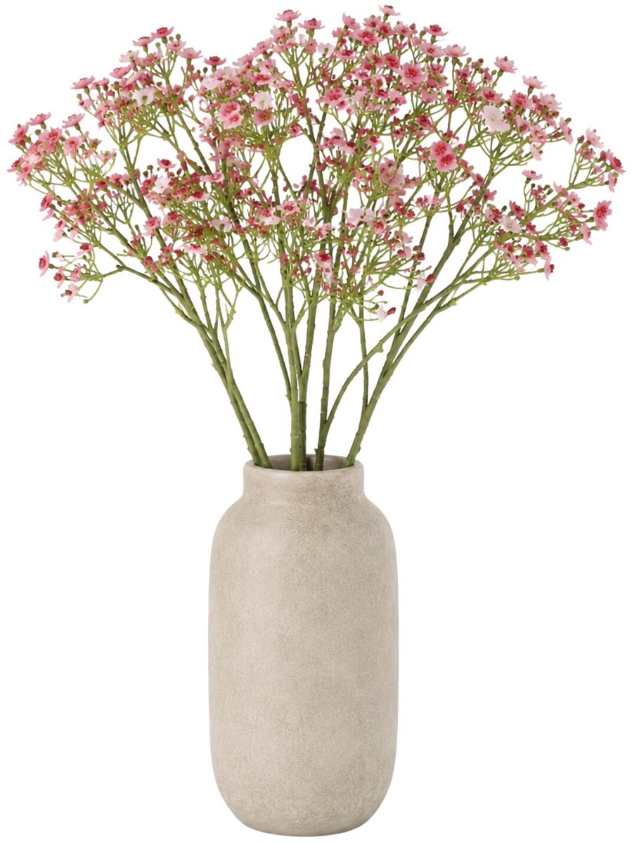 Bellatio Design Kunstbloemen Gipskruid Viette - 6x - 45 cm - roze - takken - kunst zijdebloemen - Gypsophila