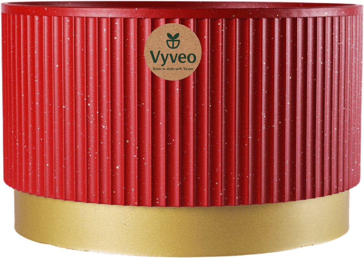 Vyveo - Bloempot Aro - 35x22 - Rood - Bloempot voor binnen en buiten - Lichtgewicht - Breukbestendig - Vorstbestendig - UV-bestendig