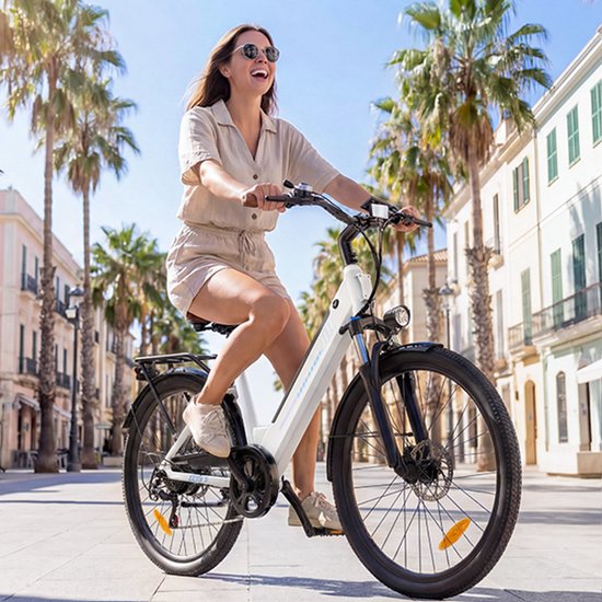 iScooter UcityS Volwassen elektrische fiets - 36V13Ah Accu - 26 inch - Max. snelheid 25 km/u - 80km actieradius - Wit — afbeelding 5