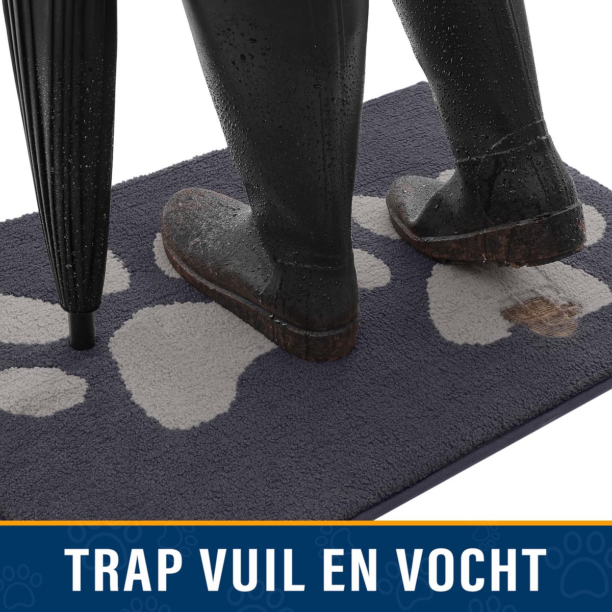 Homaxy - Deurmat - Voor en achterdeurmat - Vuilafstotend en wasbaar - 61X92 cmdonkergrijs + grijze