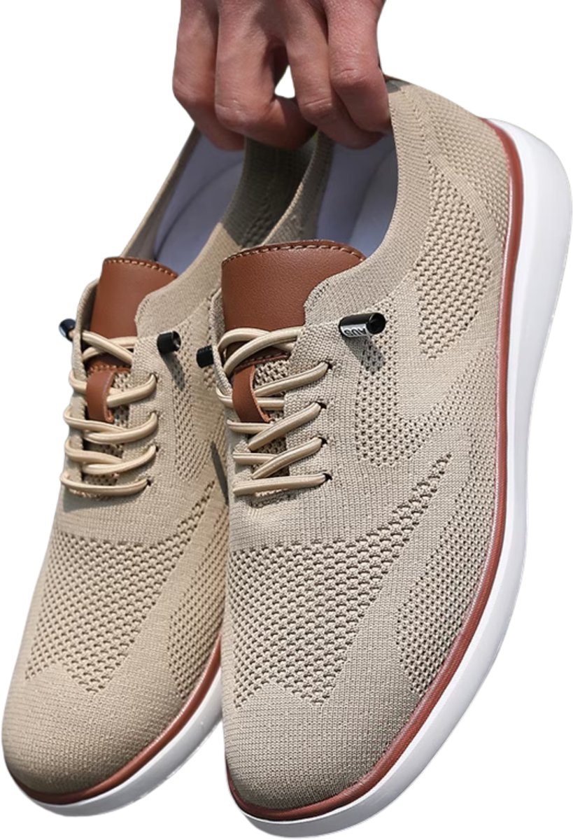 Currero Schoenen Heren Sneakers Comfortabel Wandelschoenen Casual Volwassenen 46.5 Beige