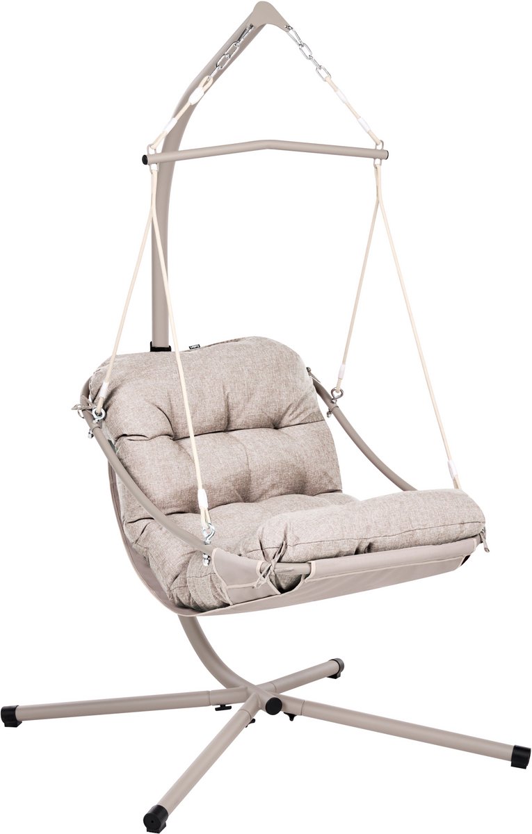 ALGHERO - Hangende schommelstoel - Beige - Staal