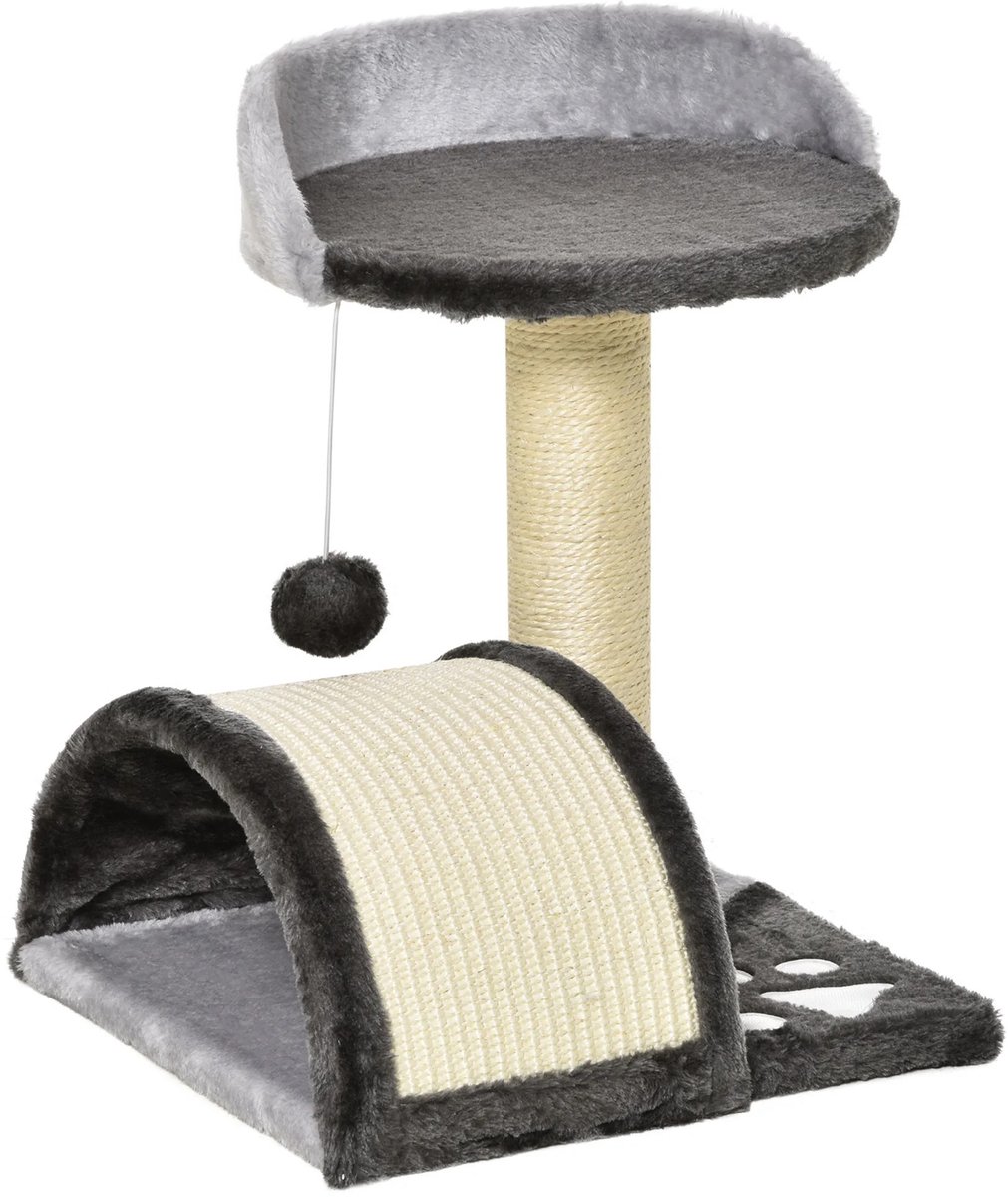 VIEMAE Krabpaal - Katten krabpaal - Kattenspeelgoed - Kattenspeeltjes - Kattenboom - Kattenmand - Tot 4kg - 35.5x37x46cm - Grijs&beige