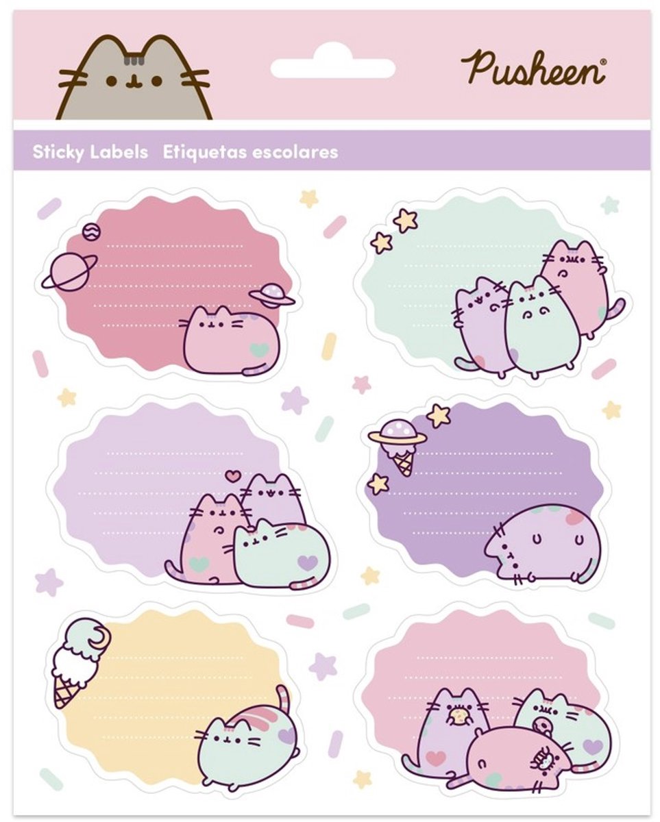 Grupo Erik Pusheen - Premium SelfAdhesive Labels Zelfklevende etiketten - Multicolours