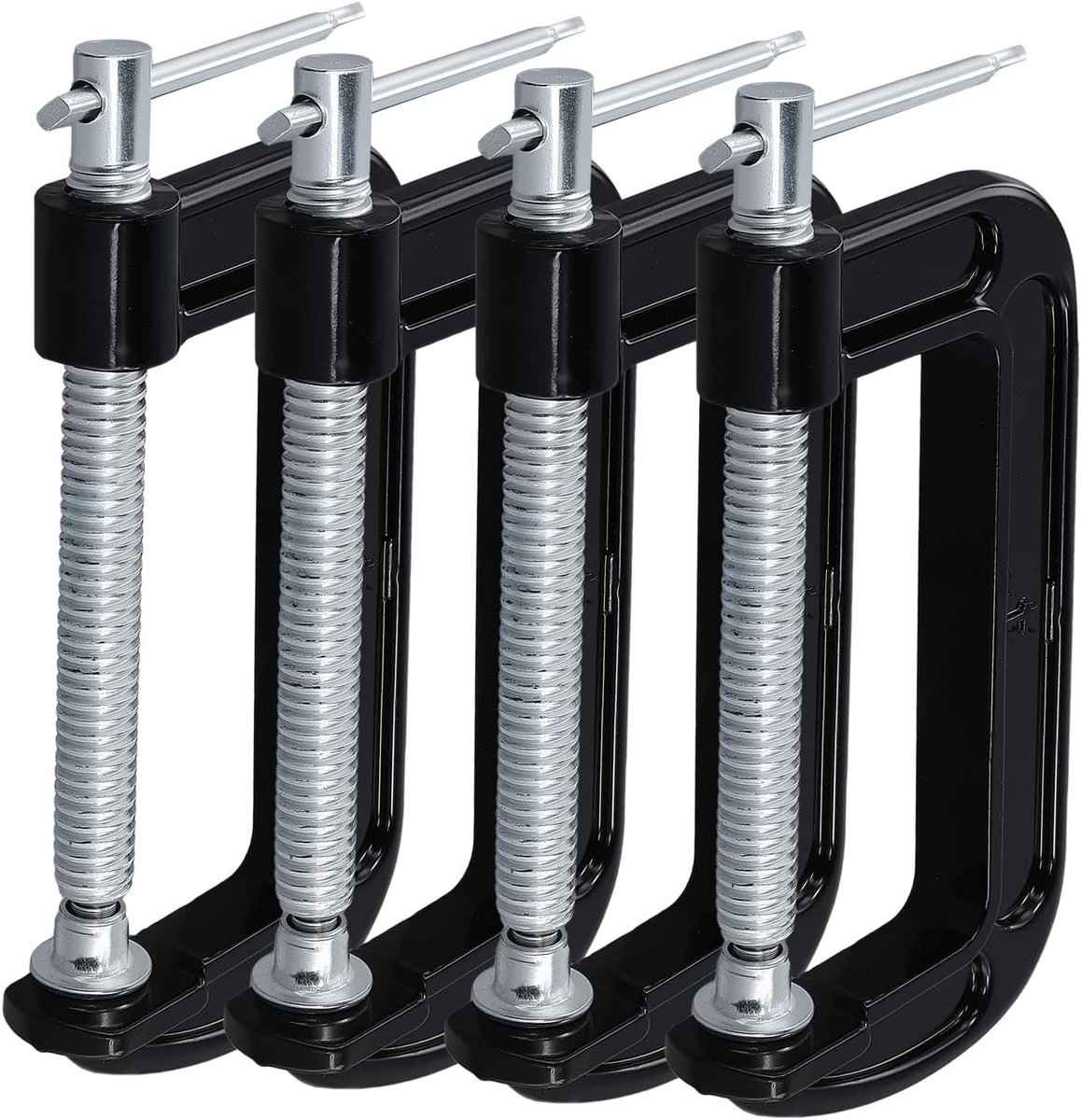 Set van 4 C-klemmen van 100mm voor houtbewerking, lassen en klussen met stevige grip
