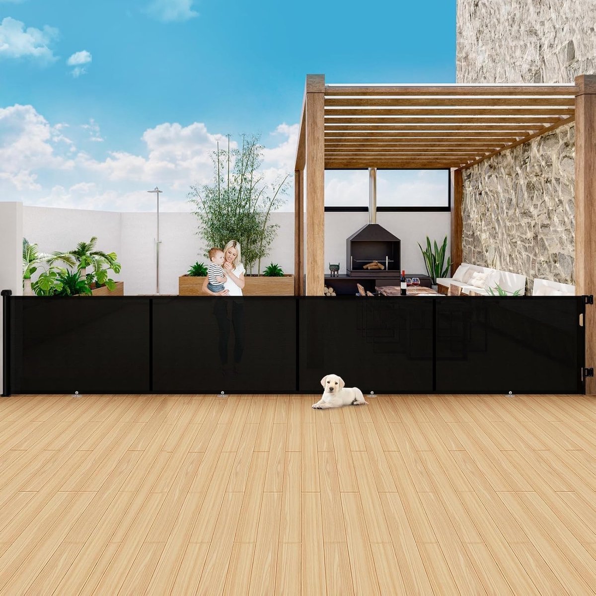 Retractable Veiligheidsbarrière van 5 m voor Kinderen - Uittrekbare Hekje voor Trappen en Gangpaden, Veiligheid en Bescherming