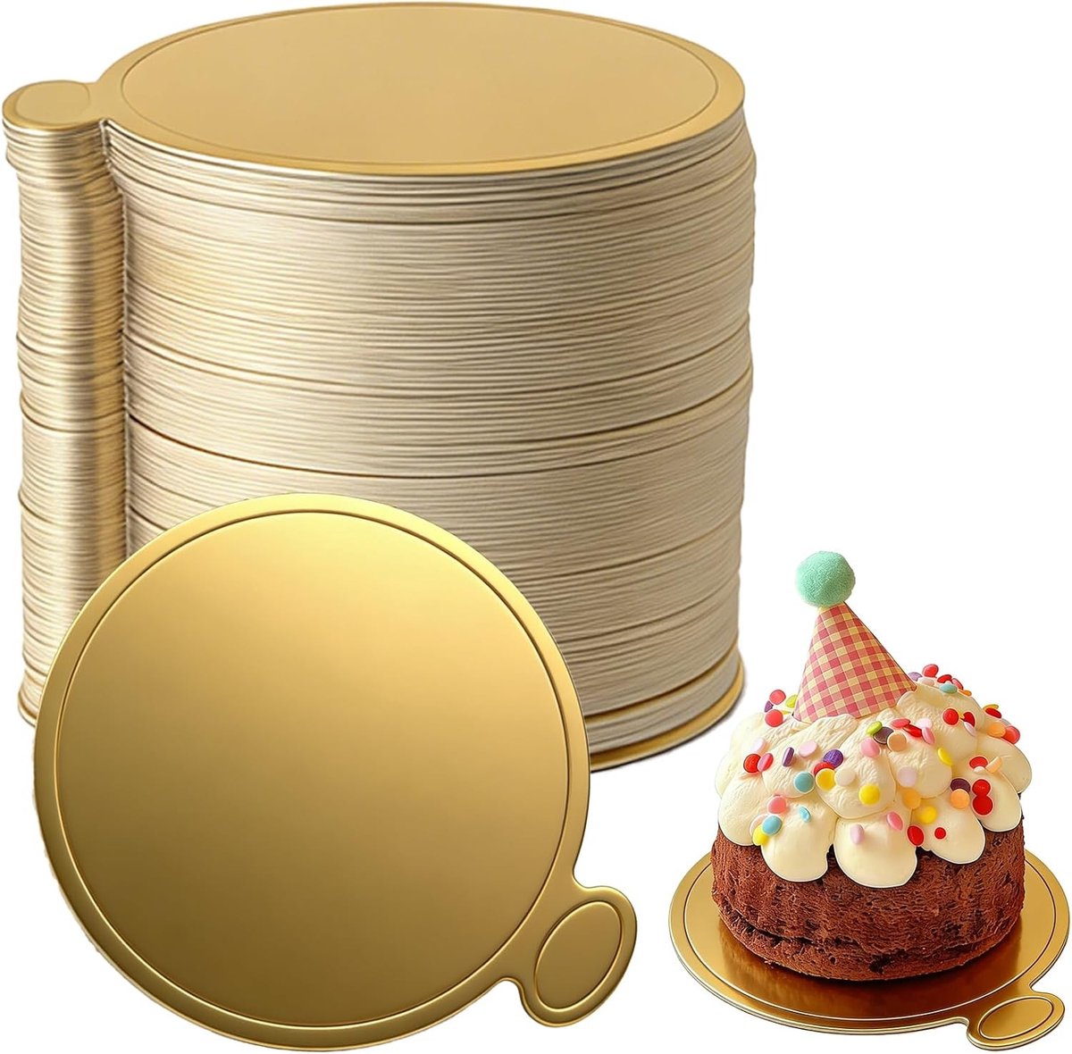 100 Stuks 9cm Ronde Taartbodems – Wegwerp Kartonnen Cake Coasters – Ideaal voor Mousse, Desserts en Gebak voor Bruiloften, Verjaardagen en Feesten