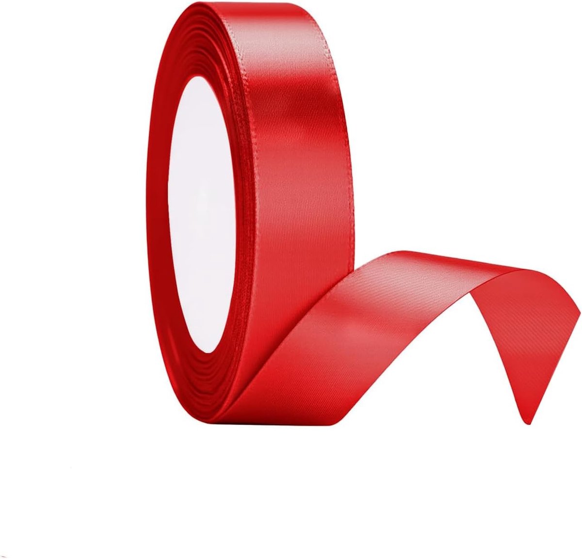 Luxe Rode Satijnen Lint 25mm x 22m voor Cadeauverpakking, Knutselen en Feestdecoratie
