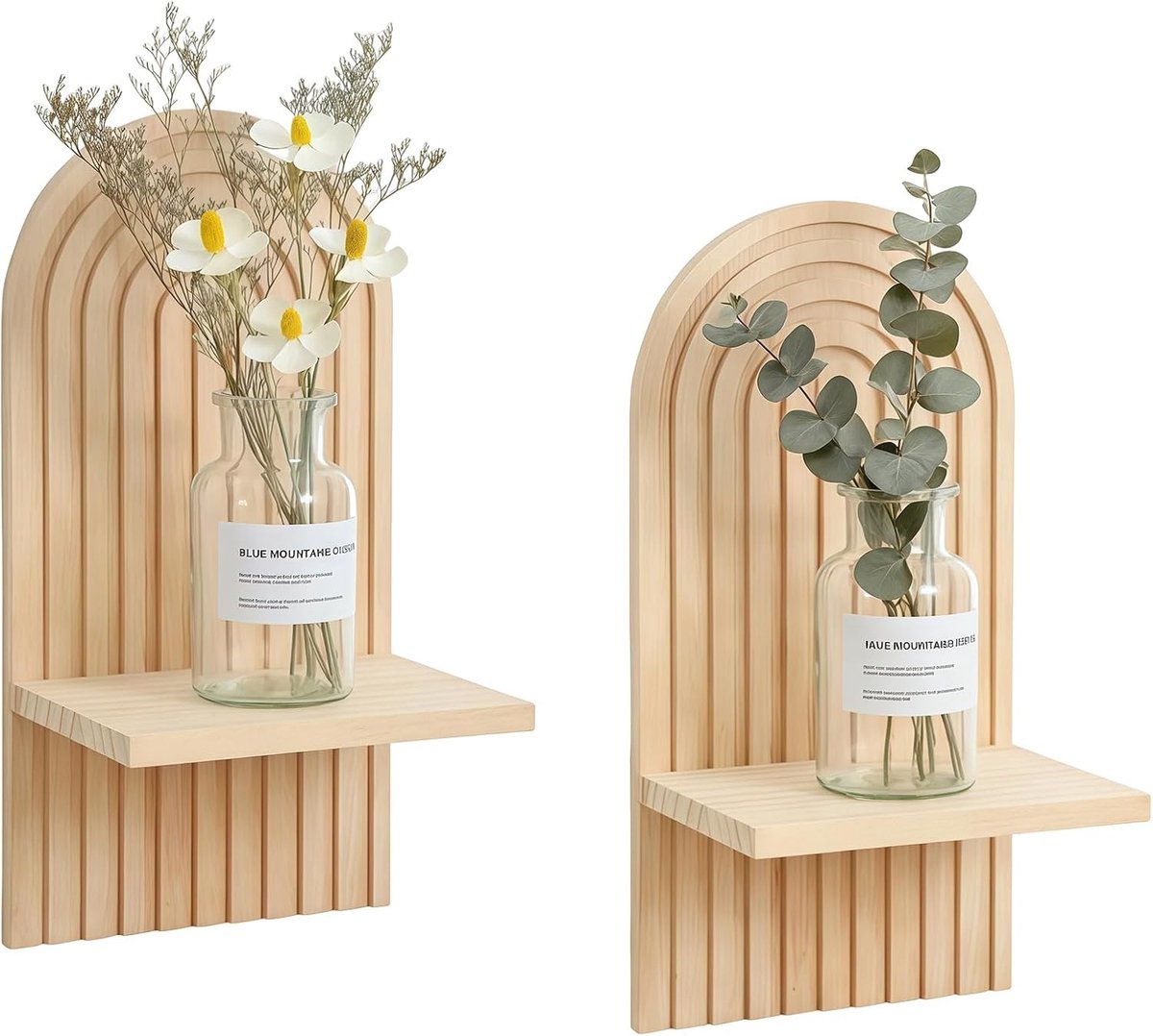 Houten Wandplank in Bohemian Stijl voor Kinderkamers en Woonkamers, Natuurlijke Decoratie en Plantenhouder