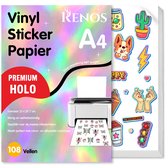 Pak met 108 vellen A4 holo vinyl stickerpapier. Inclusief stickers van corgi, cactus, ijsje, verkeerslicht.
