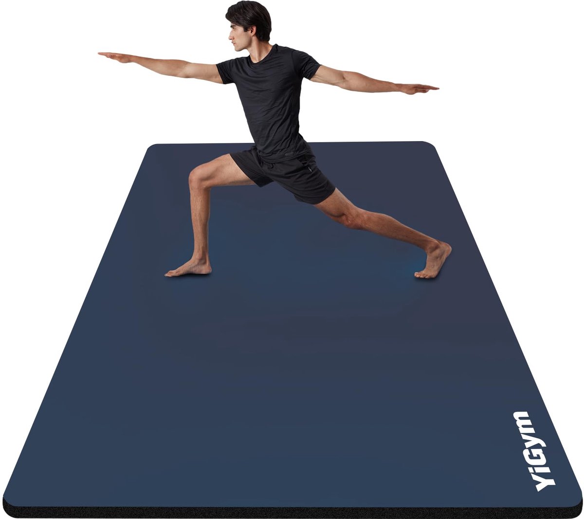 SnelShoppen - YiGym Gymnastiekmat 195 x 90 x 1,5 cm Dikke Brede Yogamat NBR Fitnessmat voor Thuis, Yoga, Sport en Fitness
