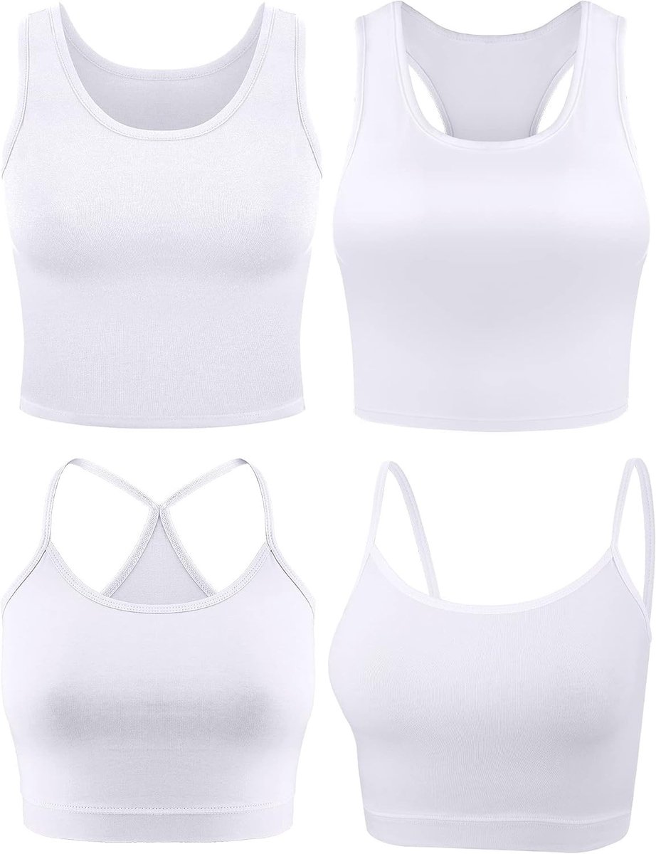 3-delige set van crop tops voor dames - comfortabele bodice tank tops in verschillende kleuren