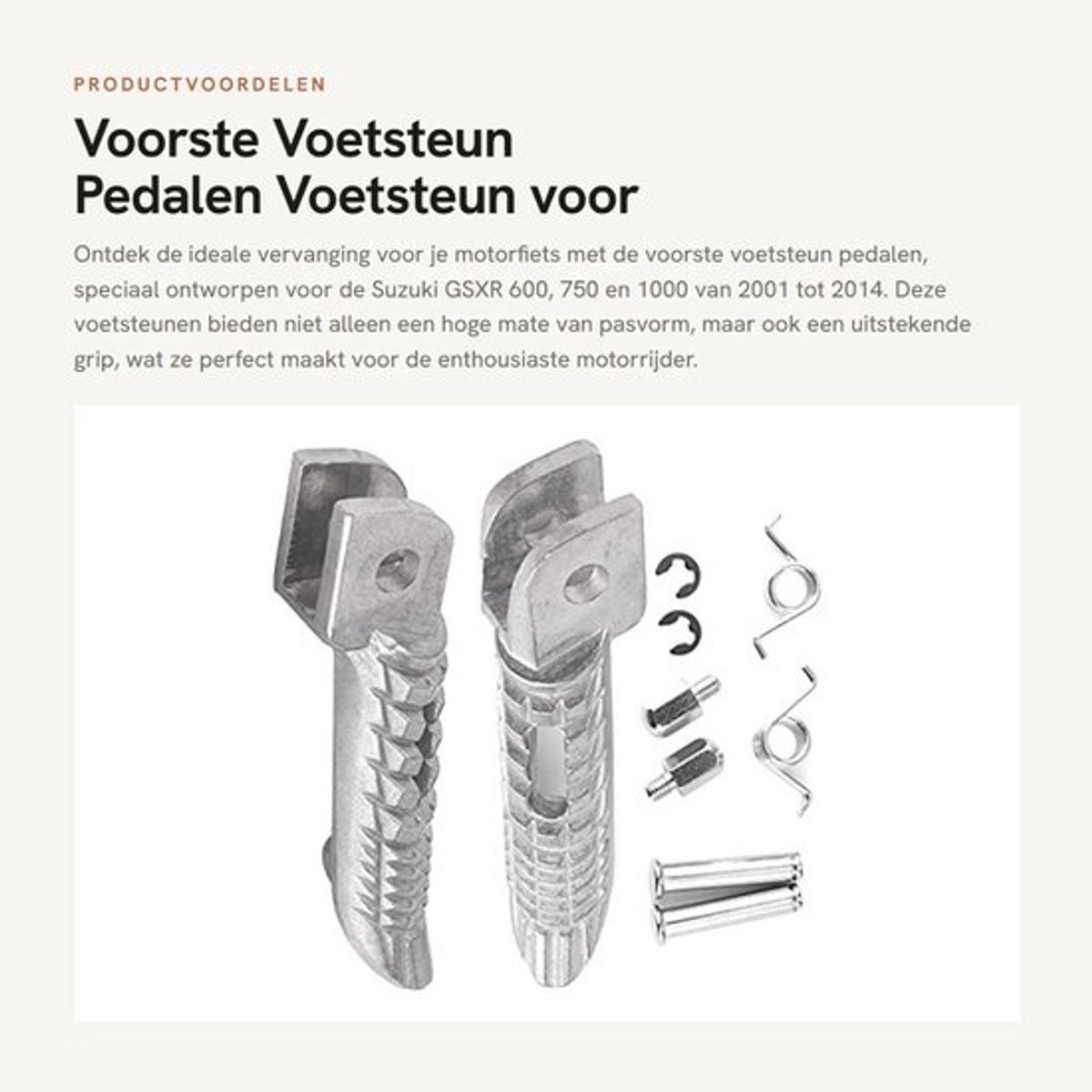 Voetsteun Antislip - Voetsteun Motorfiets - Vervanging voor GSXR 600/750/1000 - Perfecte Pasvorm - Verbrede Voetnagels - Sterke Grip - Motorfiets Voetsteunen
