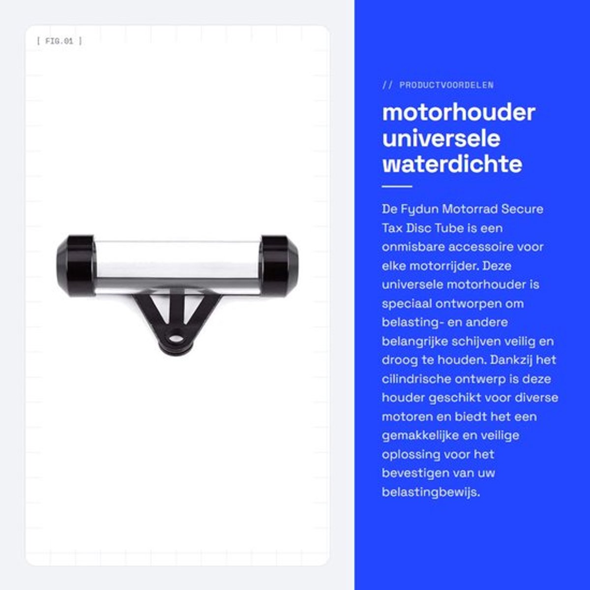 Belastingplaat Houder - Universele Motorradhouder - Waterdichte Beugel - Zilindrische Houder - Schokbestendig - Voor Motorrijden