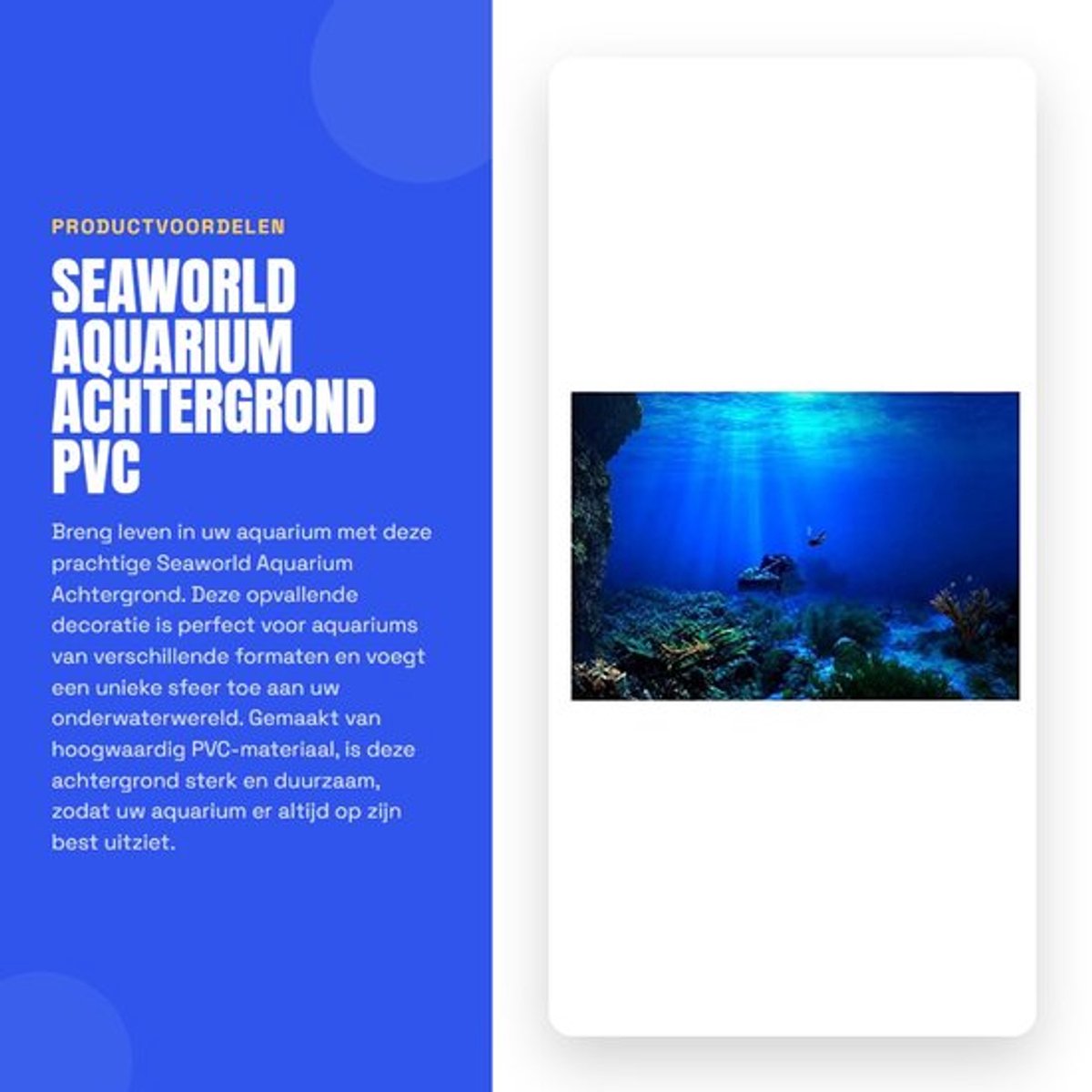 Aquarium Achtergrond Hoogwaardig PVC - Zelfklevende Poster - Decoratie - Hoge Simulatie - Waterdicht - 61 x 41 cm - Aquariumdecoratie