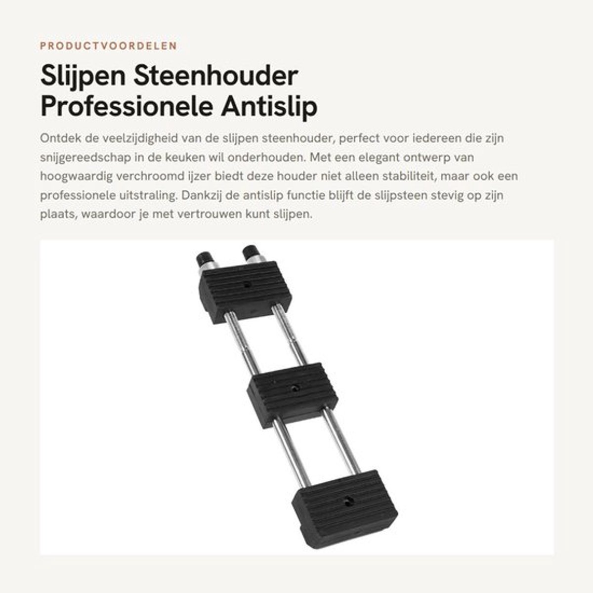 Slijpen Steenhouder Antislip - Verstelbare Houder - Verchroomd IJzer - Siliconen - Huishoudelijke Slijpen Steen - Robuust en Stabiel - Slijpsteenhouder