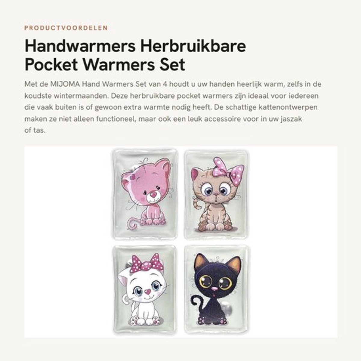 Handwarmers Oplaadbaar - Herbruikbare Handwarmers - Set van 4 - Huidvriendelijke Kunststof Hoes - Tot 55 °C Warmte - Perfect voor Koude Dagen - Zakwarmers