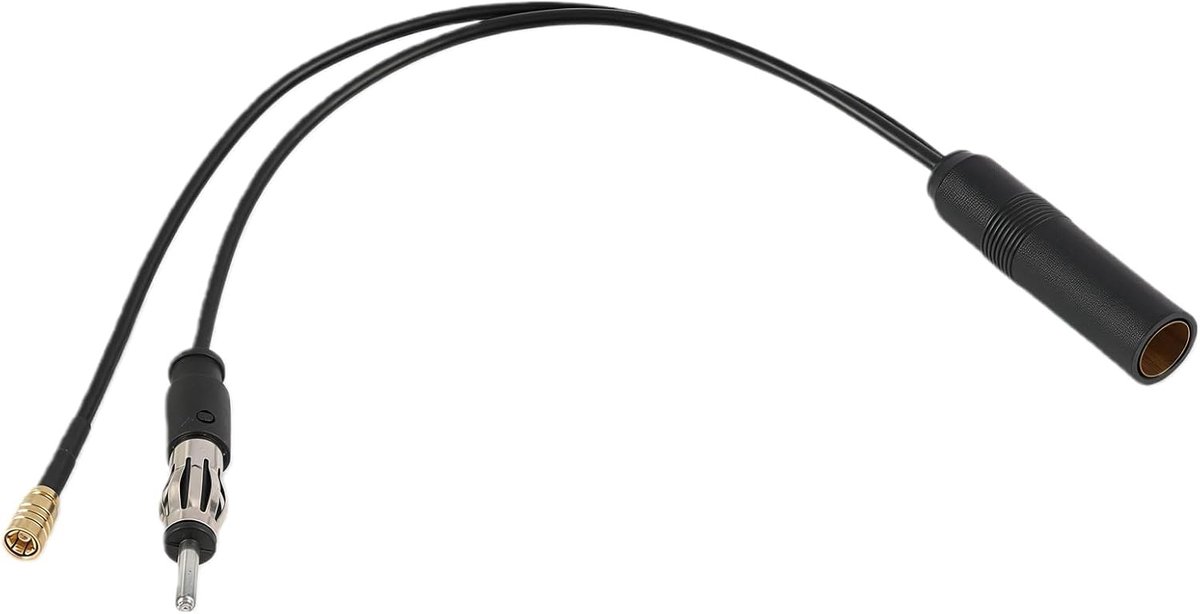 SnelShoppen - Dab Splitter Adapter voor Auto Radio, DAB Car Antenne, DAB FM Splitter, SMB naar DIN Antenne Kabel met ISO Output, RG174 30cm voor DAB,
