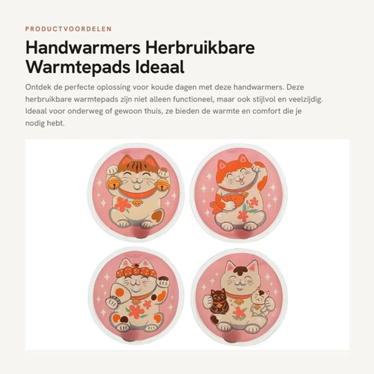 Handwarmers Oplaadbaar - Herbruikbare Warmtezakjes - Warmteknikkussens - Set van 4 - Zachte Hoes van 100% Kunststof - Tot 55 Graden