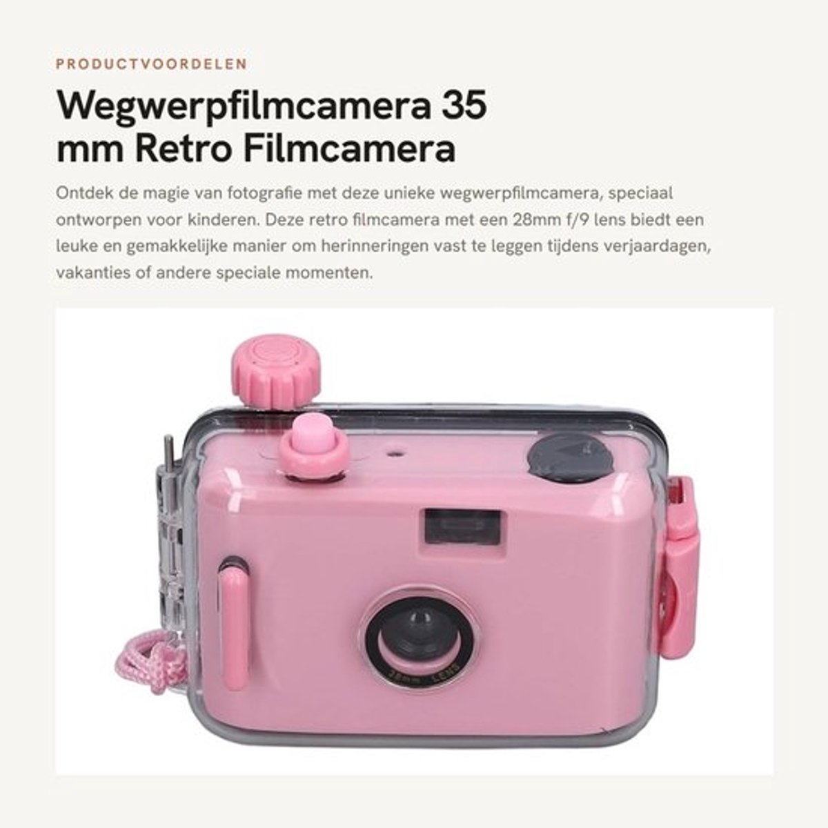 Wegwerpfilmcamera 35 Mm - Retro Camera - Waterdichte Camera - Lichtgewicht Camera - 28MM F/9 Lens - Eenvoudig te gebruiken - Filmcamera
