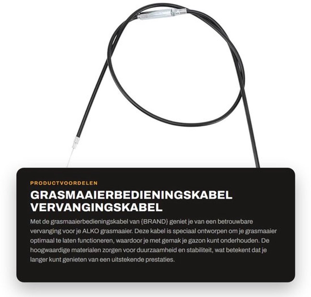 Grasmaaierbedieningskabel 1,4 M - Vervanging - Tuingas - Tractiemotor - Hoogwaardig Rubber/Staal - Flexibel en Duurzaam - Bedieningskabel