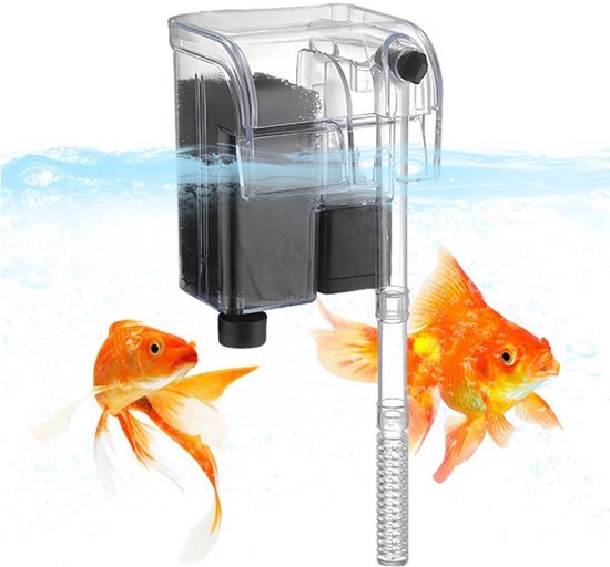 Buitenfilter 250 l/u instelbaar - Wandgemonteerd Aquariumfilter - Voor 20/60-liter Aquaria - Instelbare Doorstroming - 3W Vermogen - Verbeterde Leefomgeving