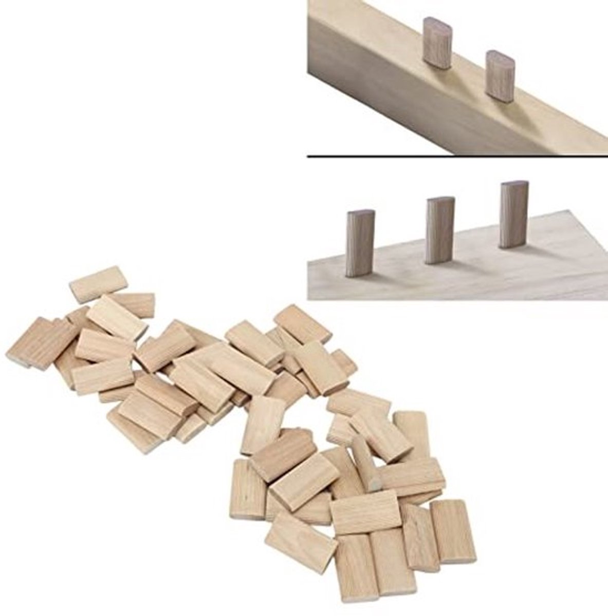 Deuvelstopper 50 Stuks - Domino Pennen - Beukenhout - Houtverbindingen - Houtbewerking - Stevige Fixatie - Houtverbinding