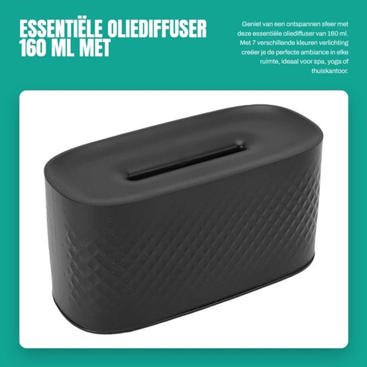Oliediffuser 160 Ml - Geruisloos - USB - Aromatherapie - Auto-off Bescherming - Stijlvol en Compact - Aromadiffuser