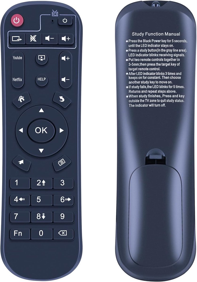 SnelShoppen - Nieuwe Vervangende Afstandsbediening voor Android TV Box RK3528 / RUPA 11.0, Geen Programmatuur Nodig, Energiezuinig, IR Technologie, Co