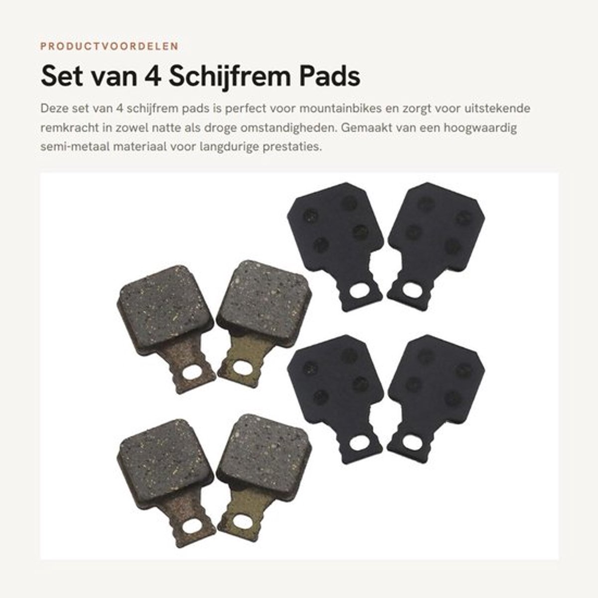Schijfrem Hars Pad - 4 Stuks - Vervangende Remblokken - Corrosiebestendige Steunplaat - Hoge Slijtvastheid - Comfortabel Remgevoel