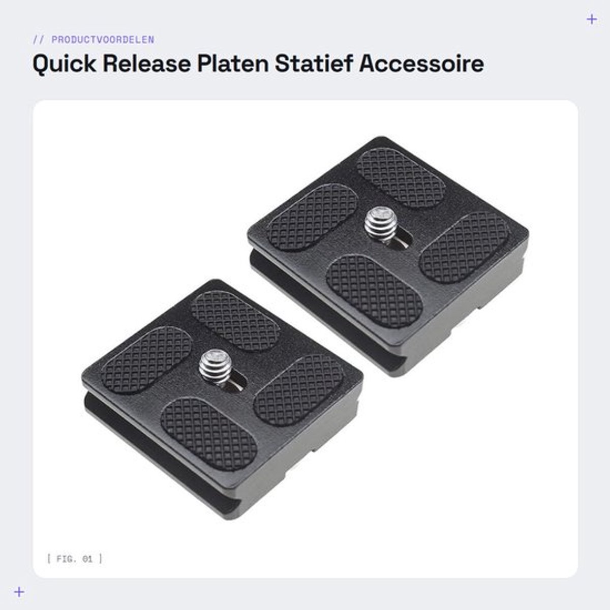 Quick Release Plaat 40mm - 2 Stuks - Aluminiumlegering - Antislip - Veiligheidsschroeven - Draadmaat 1/4 Inch - Statiefplaat