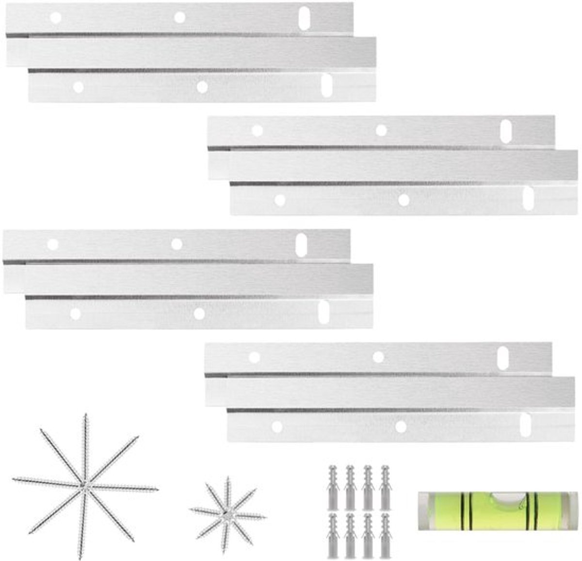 Z-Clamps 15 cm - 8 Stuks - Aluminium Legering - Wandbeugel voor Foto's - Spiegel/Hangdecor