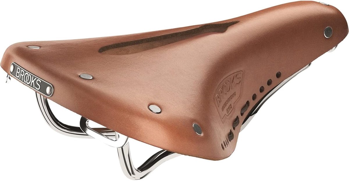SnelShoppen - Brooks fietszadel B17 S Imperial, Bruin, Comfortabel Zadel met Gat en Veters voor Fietsen, Ideaal voor Tochten en Dagelijks Gebruik