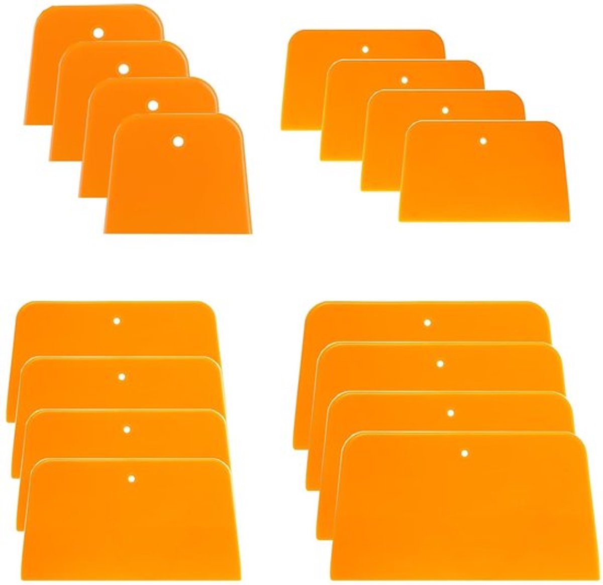 Schilderspatels 16 Stuks - Vlakspatelset - Kunststof Keukengerei - Flexibele Randen - Betrouwbaar Hulpmiddel - Nauwkeurig Werken - Spatelset