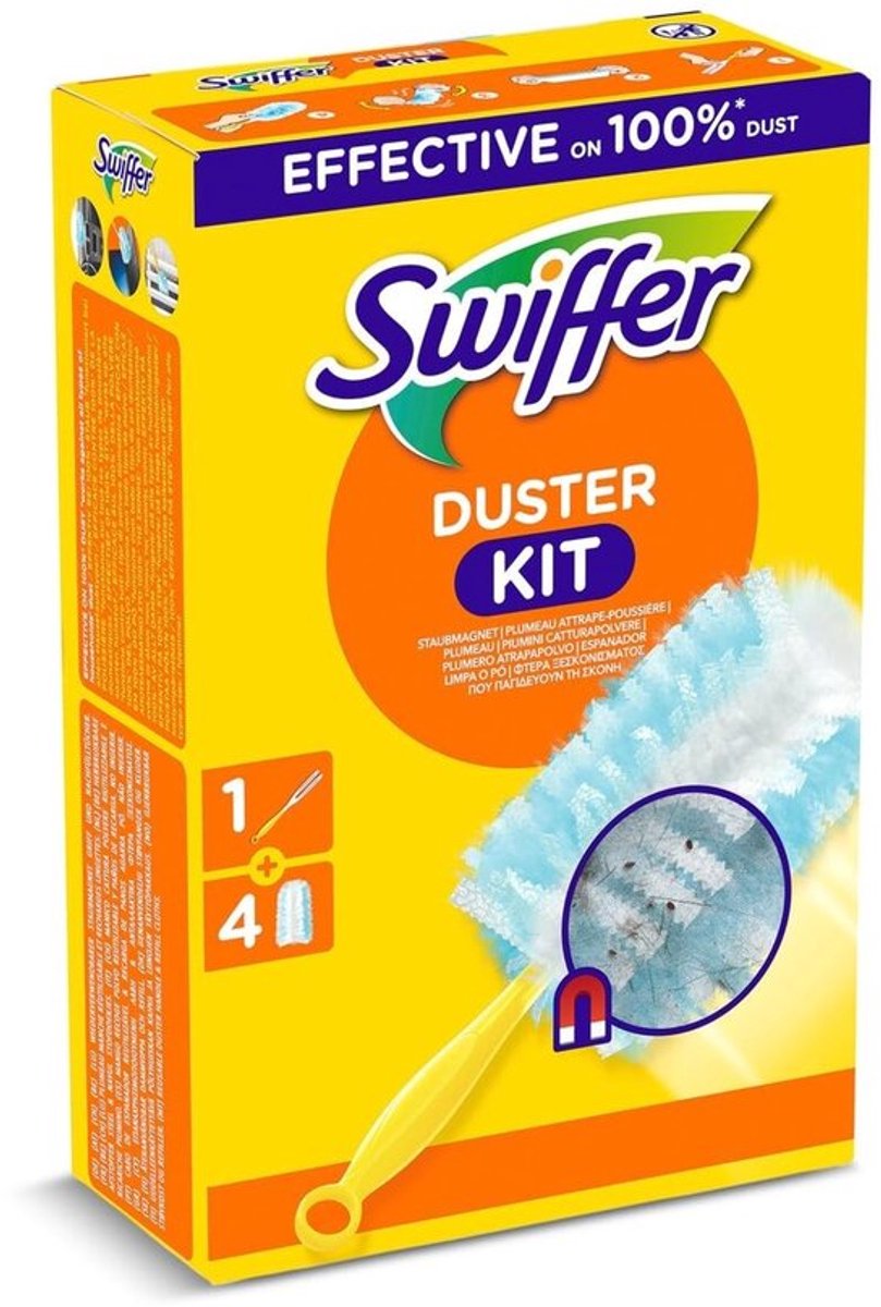 Duster Starter Kit - Handvat met 4 vervangbare vullers voor effectieve stofopvang