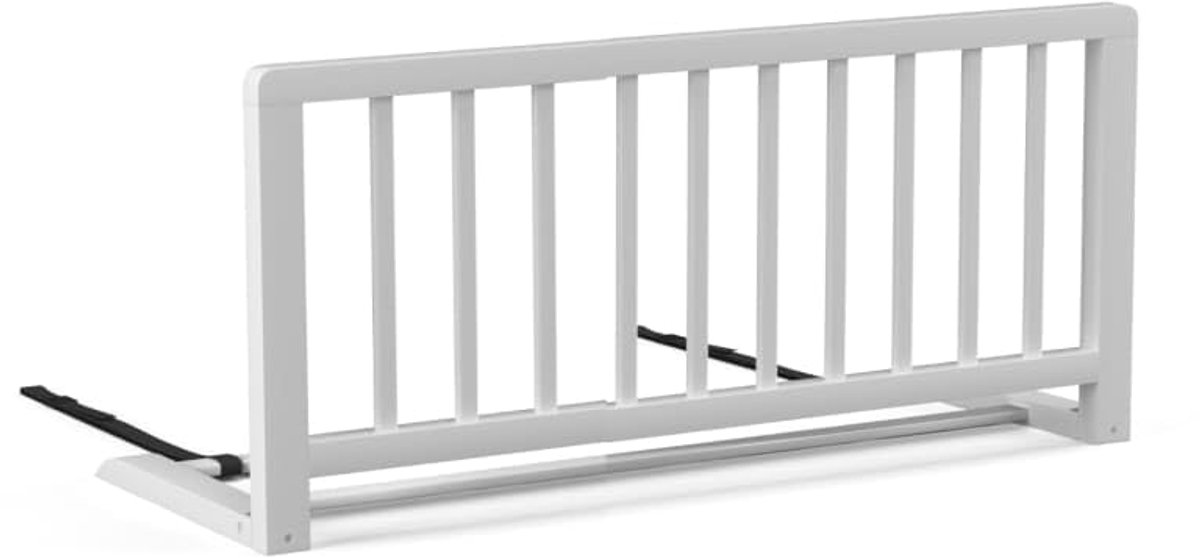 SnelShoppen - NIDALYS Bedhekje van Hout, Wit, 90 cm, BS Standaard, Veiligheid voor Kinderen, 100% PEFC Goedgekeurd, Ideaal voor Thuis, Kinderslaapkame