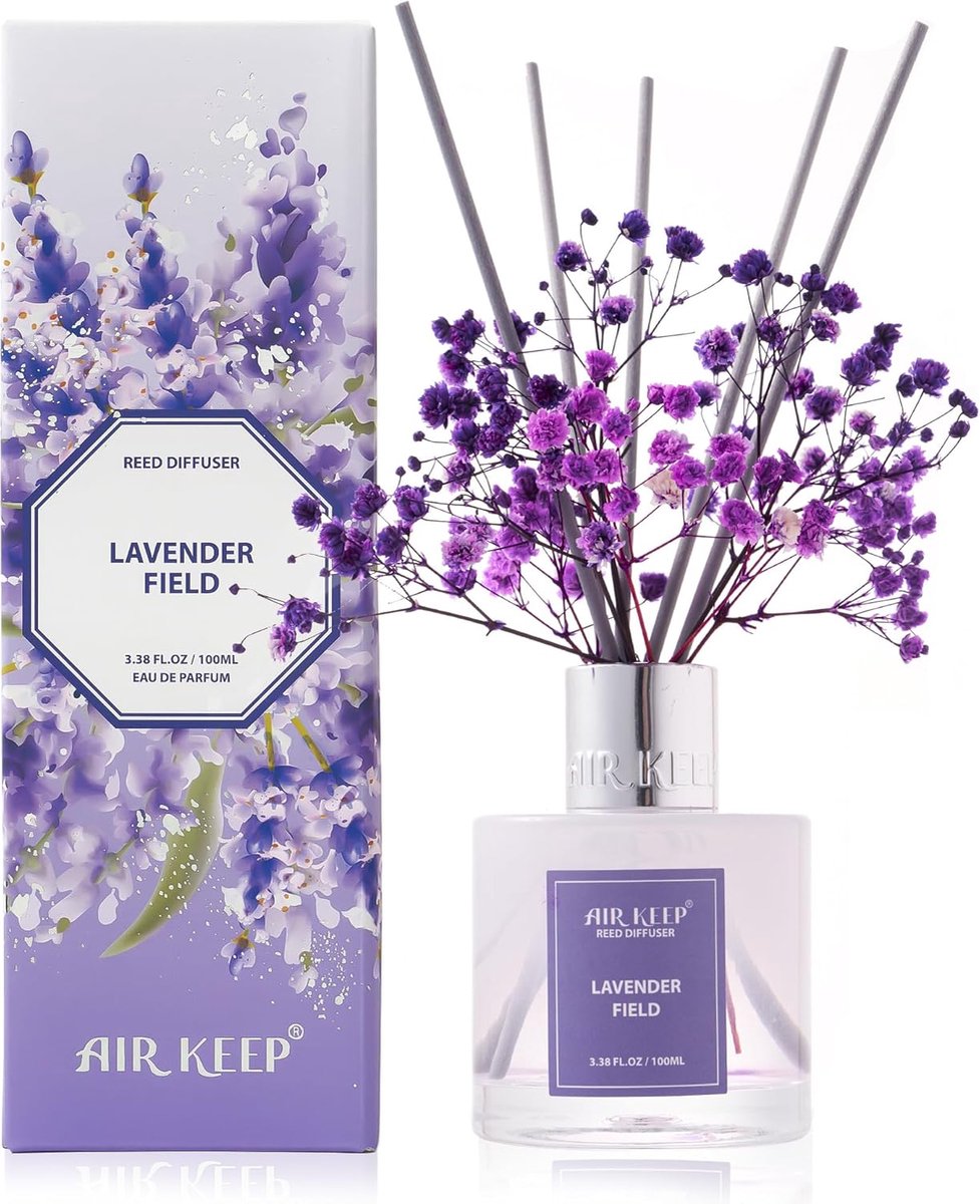 SnelShoppen - Reed Diffuser Lavendel Geur - 100ml Aromatherapie Luchtverfrisser met 8 Geurstokjes - Stijlvolle Kamerdecoratie voor Badkamer, Woonkamer