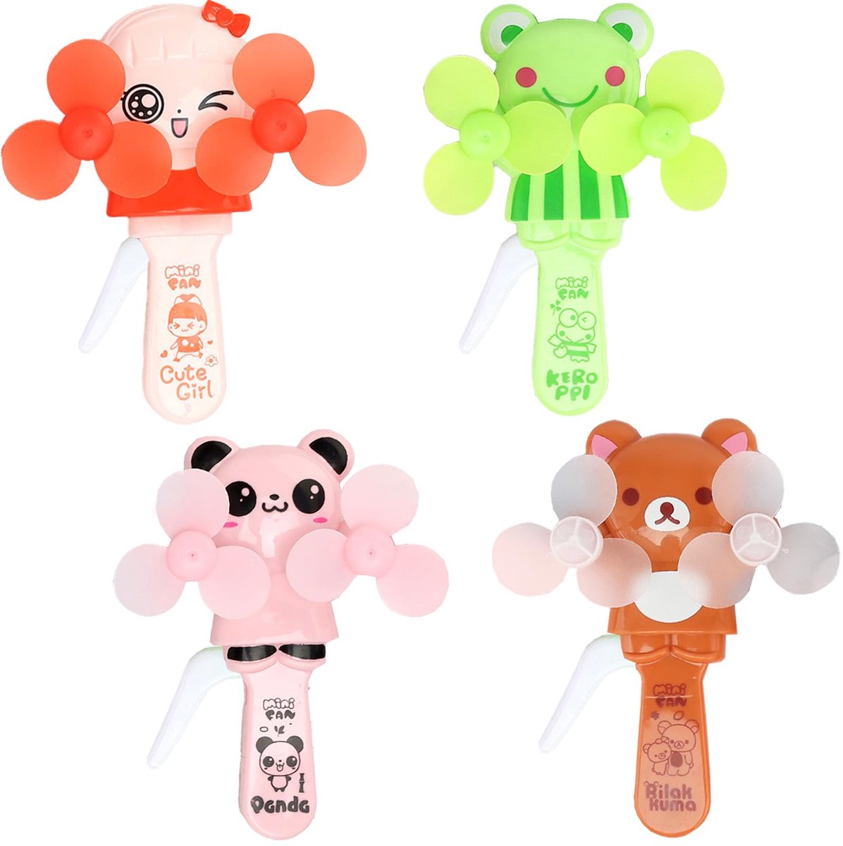 SnelShoppen - YouYuer Handventilator 4 Stuks - Kleine Draagbare Ventilator voor Kinderen - Reisventilator van Kunststof - Ideaal voor Thuis, Camping,