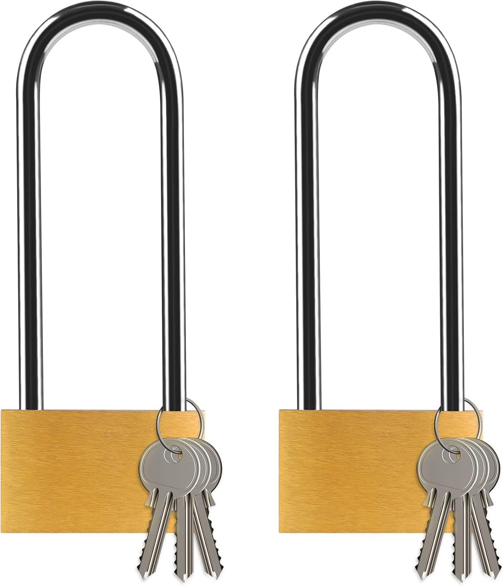 SnelShoppen - 7CM Lange Hangslot - 2-Pack Waterproof Slot met 6 Sleutels voor Gereedschapskisten, Koffers, Kasten, Opslag, Garage, Tuin - Roestvrij en