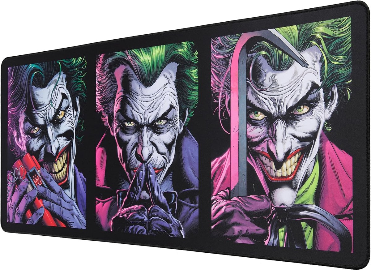 - XXL Muismat - Bureauonderlegger Joker 90x40 cm - Glad Oppervlak Geoptimaliseerd voor Sensoren, Antislip Onderkant, Gestikte Randen - Zwart