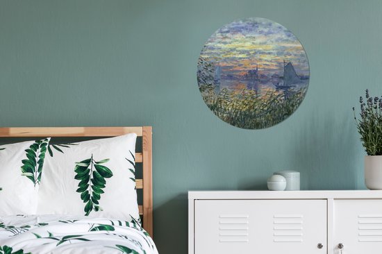 Cercle mural - Aluminium - Coucher de soleil sur la Seine - Claude Monet - ⌀ 60 cm