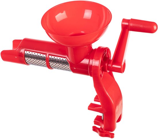 KADAX Handmatige tomatenpers, puree-molen van roestvrij staal en kunststof, tomatensapcentrifuge, puree-machine met handkruk, trechter, pureezeef, tafelklem van kadax — afbeelding 2
