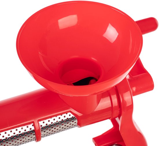 KADAX Handmatige tomatenpers, puree-molen van roestvrij staal en kunststof, tomatensapcentrifuge, puree-machine met handkruk, trechter, pureezeef, tafelklem van kadax — afbeelding 3