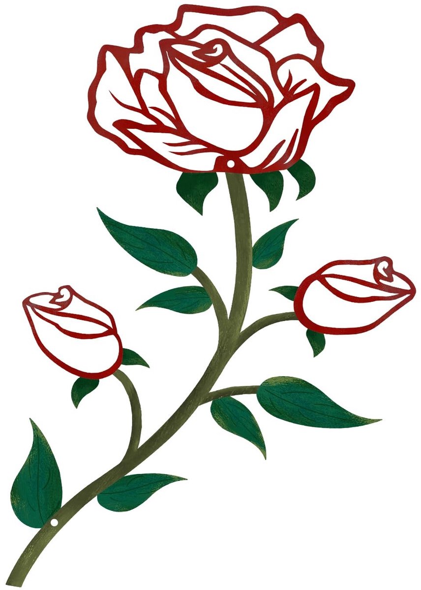 Dailygoods - ESTART Zwart metalen roos bloem wanddecoratie voor badkamer, 35 cm H metalen schattige bloemen muurkunst Valentijnsdag ornament muursculpturen voor thuis woonkamer slaapkamer keuken toilet kantoor